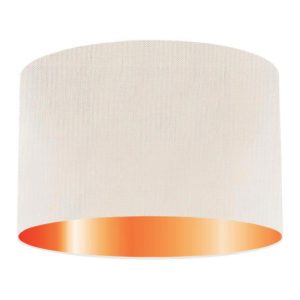 Egg Shell Silk Drum Lampshade With Copper Lining