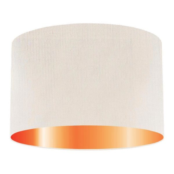 Egg Shell Silk Drum Lampshade With Copper Lining