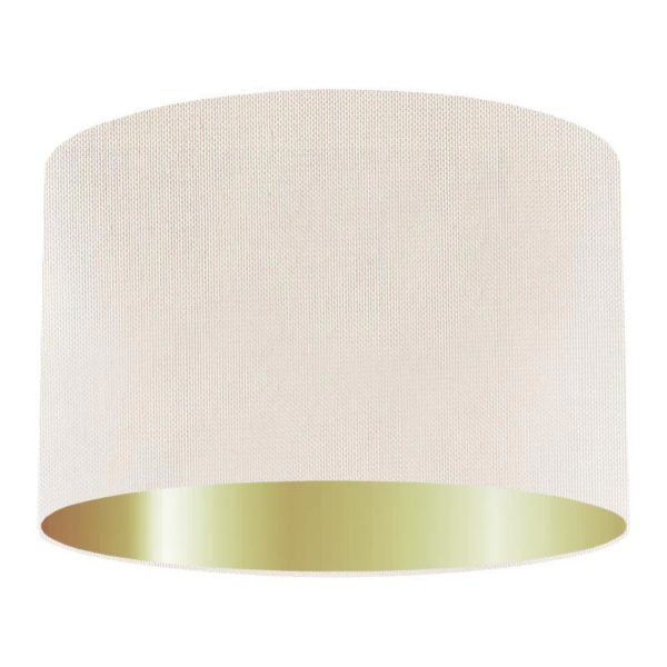 Egg Shell Silk Drum Lampshade With Gold Lining