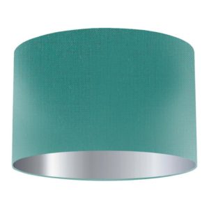 Elfin Silk Drum Lampshade with Silver Lining