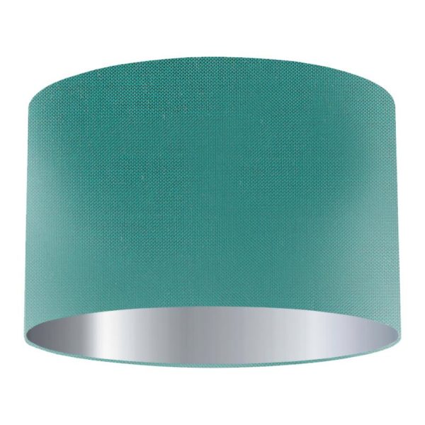 Elfin Silk Drum Lampshade with Silver Lining