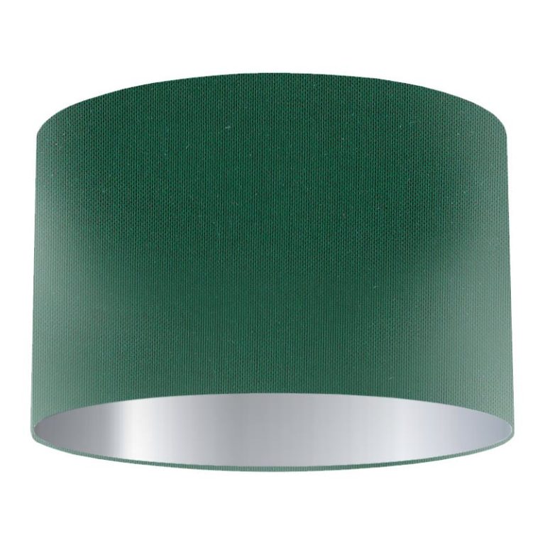 Evergreen Silk Drum Lampshade with Silver Lining Dorval Lighting