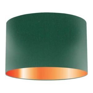 Evergreen Silk Drum Lampshade With Copper Lining