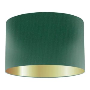 Evergreen Silk Drum Lampshade With Gold Lining