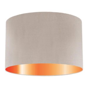 Feather Silk Drum Lampshade With Copper Lining