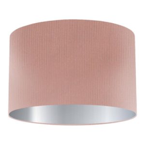Flesh Silk Drum Lampshade with Silver Lining