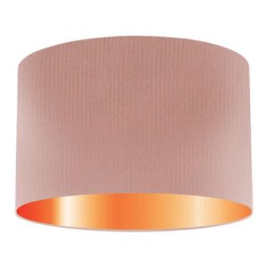 Flesh Silk Drum Lampshade With Copper Lining