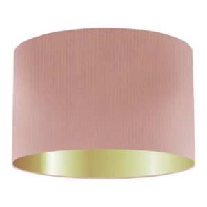 Flesh Silk Drum Lampshade With Gold Lining