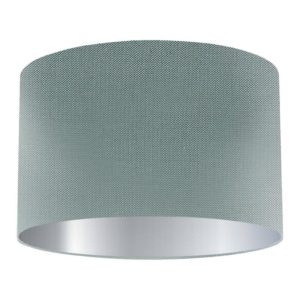 Fossil Silk Drum Lampshade with Silver Lining