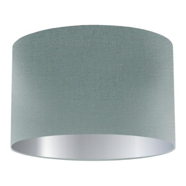 Fossil Silk Drum Lampshade with Silver Lining