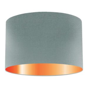 Fossil Silk Drum Lampshade With Copper Lining