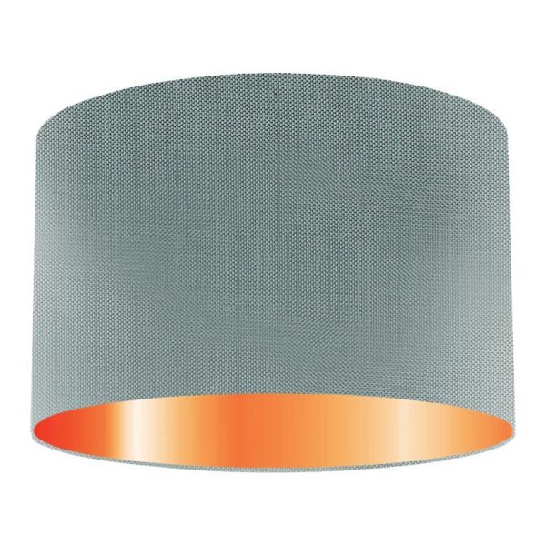 Fossil Silk Drum Lampshade With Copper Lining