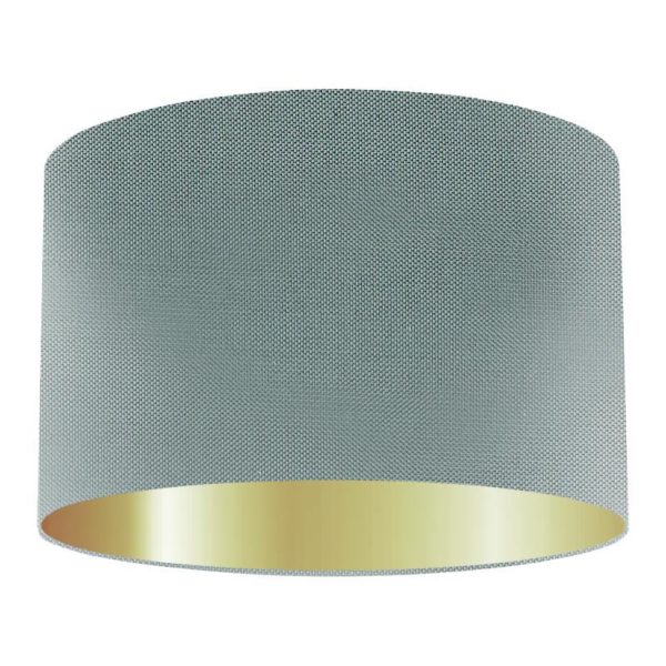 Fossil Silk Drum Lampshade With Gold Lining