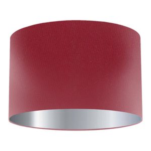 Fuchsia Silk Drum Lampshade with Silver Lining