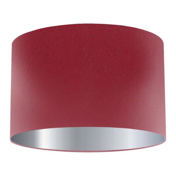 Fuchsia Silk Drum Lampshade with Silver Lining