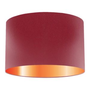Fuchsia Silk Drum Lampshade With Copper Lining