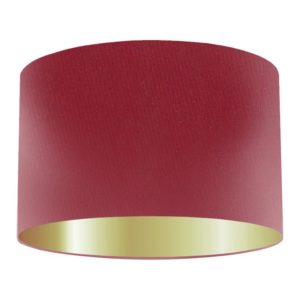 Fuschia Silk Drum Lampshade With Gold Lining