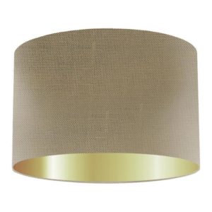 Golden Silk Drum Lampshade With Gold Lining