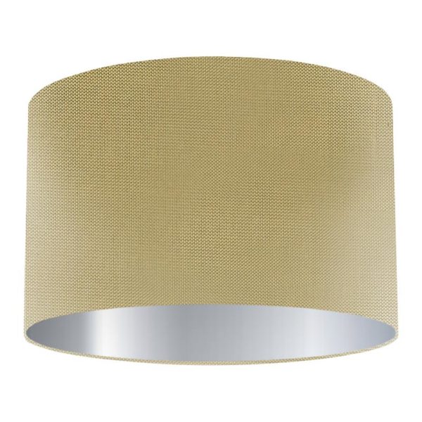 Harvest Silk Drum Lampshade with Silver Lining