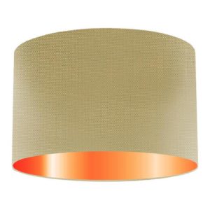 Harvest Silk Drum Lampshade With Copper Lining