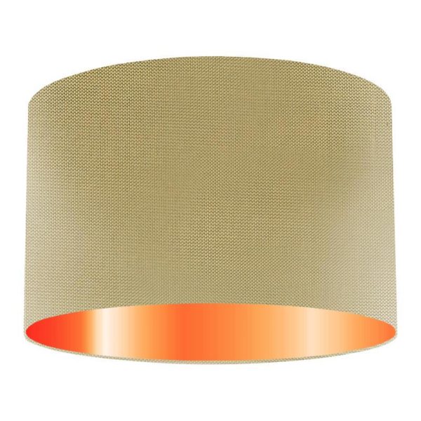 Harvest Silk Drum Lampshade With Copper Lining