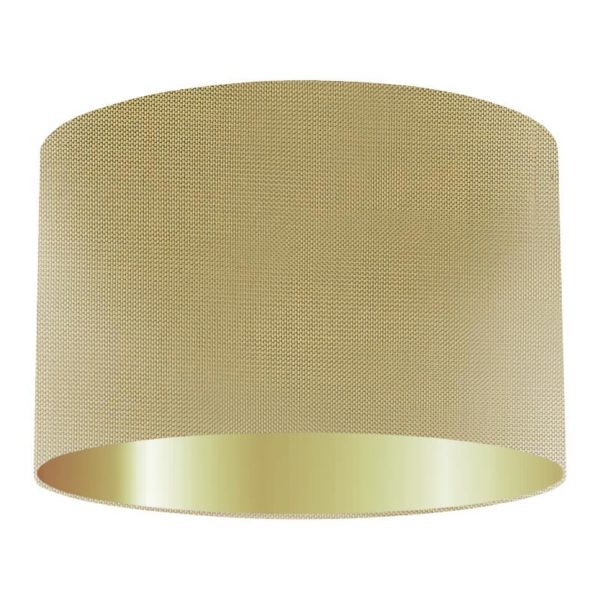 Harvest Silk Drum Lampshade With Gold Lining