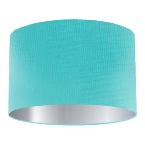 Haze Silk Drum Lampshade with Silver Lining