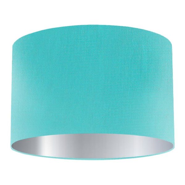 Haze Silk Drum Lampshade with Silver Lining