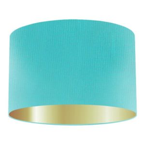 Haze Silk Drum Lampshade With Gold Lining