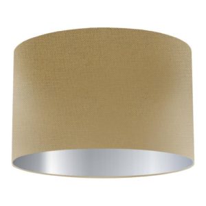 Hazel Silk Drum Lampshade with Silver Lining