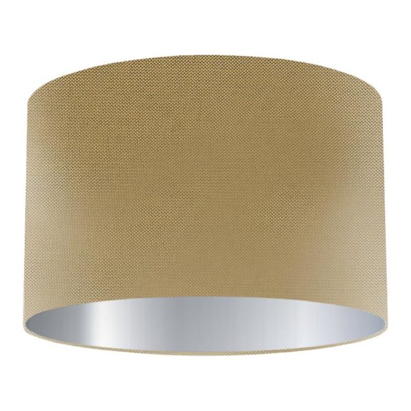 Hazel Silk Drum Lampshade with Silver Lining