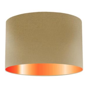 Hazel Silk Drum Lampshade With Copper Lining