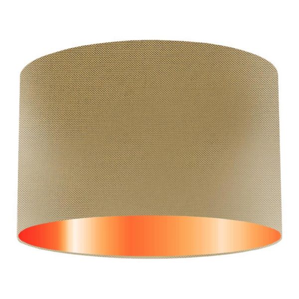 Hazel Silk Drum Lampshade With Copper Lining