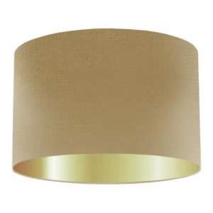 Hazel Silk Drum Lampshade With Gold Lining