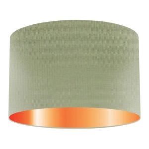 Hemlock Silk Drum Lampshade With Copper Lining