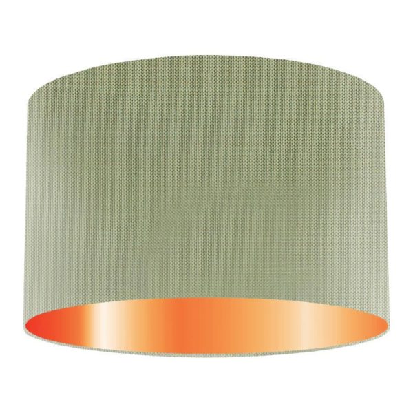 Hemlock Silk Drum Lampshade With Copper Lining