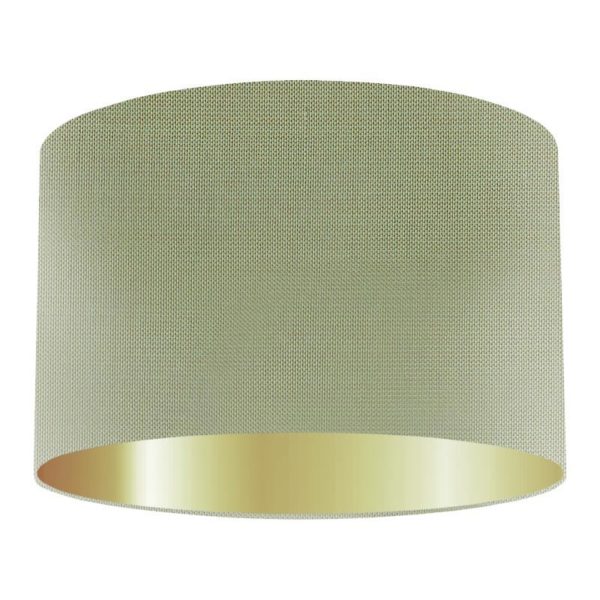 Hemlock Silk Drum Lampshade With Gold Lining