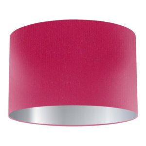 Hot Pink Silk Lampshade with Silver Lining