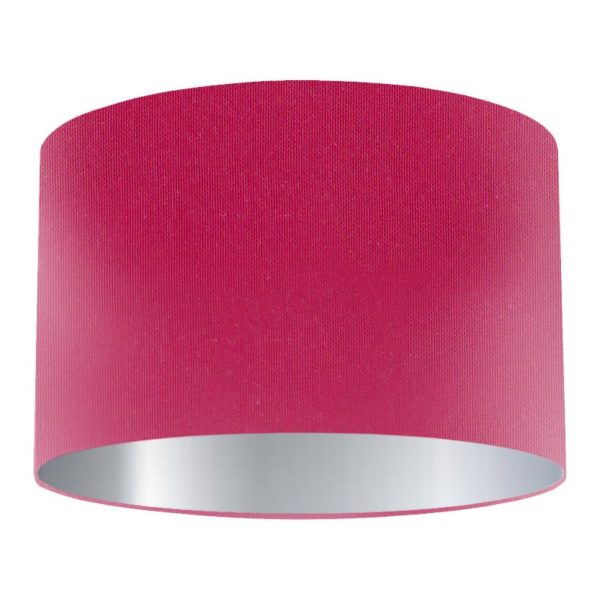 Hot Pink Silk Lampshade with Silver Lining