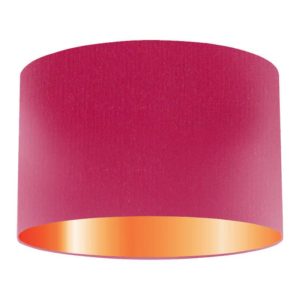 Hot Pink Silk Lampshade With Copper Lining