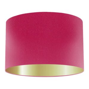Hot Pink Silk Lampshade With Gold Lining