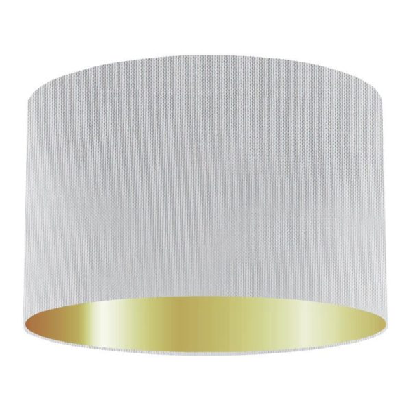 Ice Silk Drum Lampshade With Gold Lining