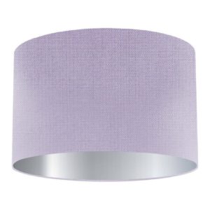 Ice Blue Silk Drum Lampshade with Silver Lining