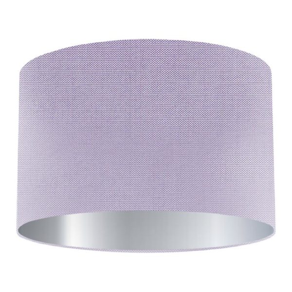 Ice Blue Silk Drum Lampshade with Silver Lining