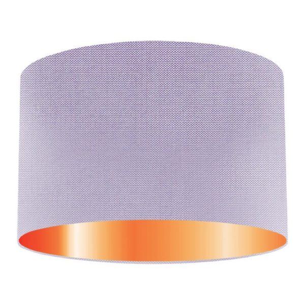 Ice Blue Silk Drum Lampshade With Copper Lining