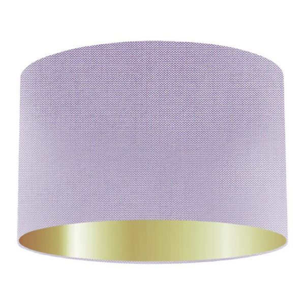 Ice Blue Silk Drum Lampshade With Gold Lining