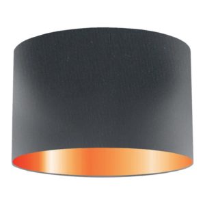 Ink Silk Drum Lampshade With Copper Lining