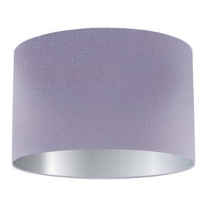Iris Silk Drum Lampshade with Silver Lining