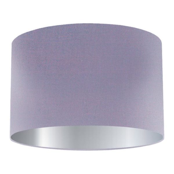 Iris Silk Drum Lampshade with Silver Lining