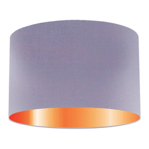 Iris Silk Drum Lampshade With Copper Lining